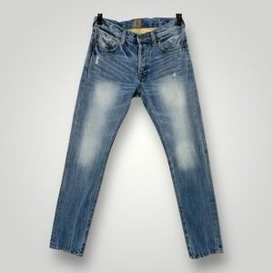 PRPS Jeans Mens 32x35 SELVEDGE Distressed Button Fly‎ Slim Fit Denim E63P135V